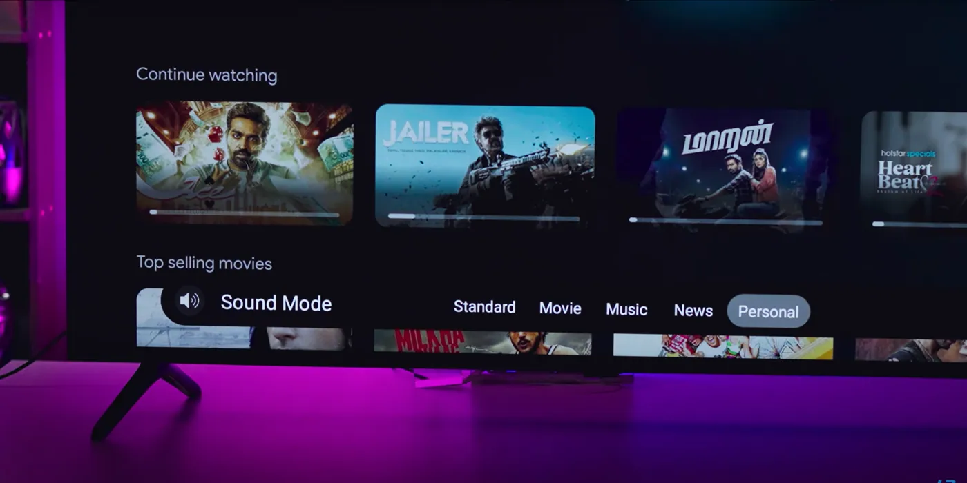 Interface showcasing sound mode options.